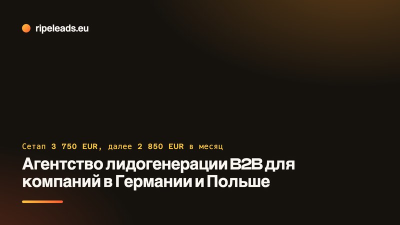 Агентство лидогенерации B2B для компаний в Германии и Польше