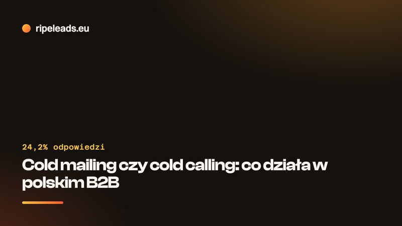 Cold mailing czy cold calling: co działa w polskim B2B