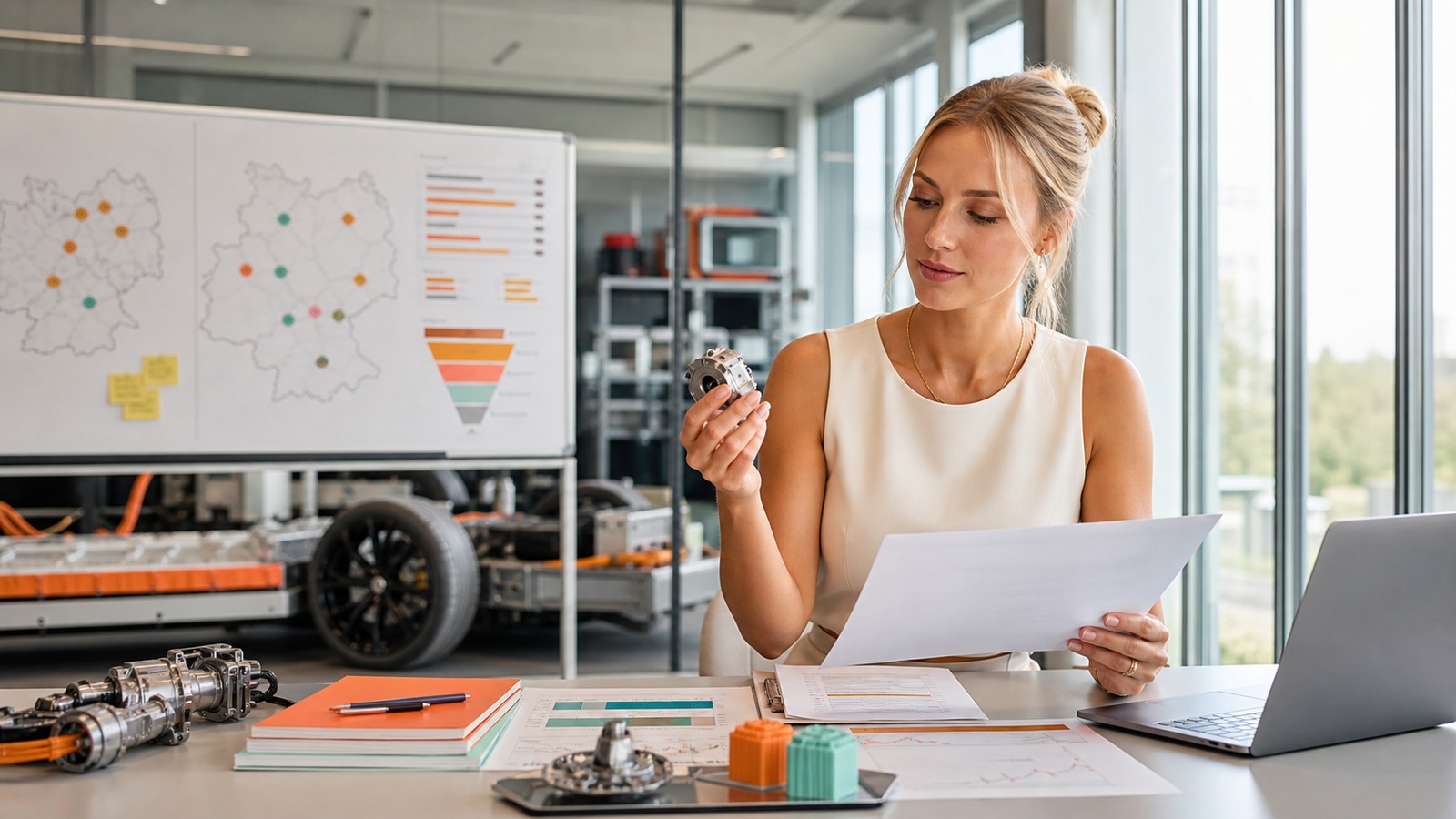 Automotive lead generation workspace with supplier map, EV transition signals and DACH outreach pipeline