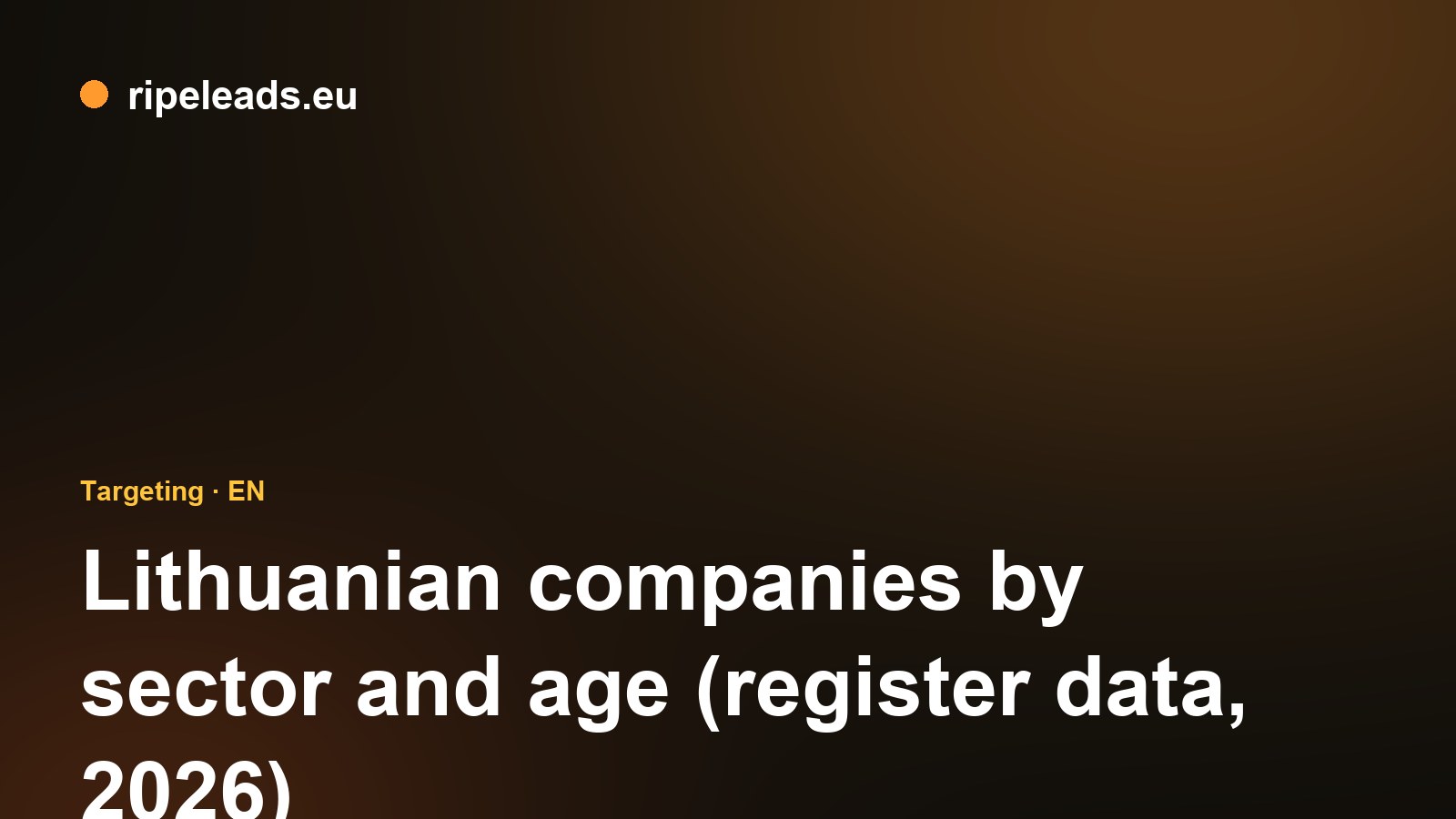 Lithuanian companies by sector and age