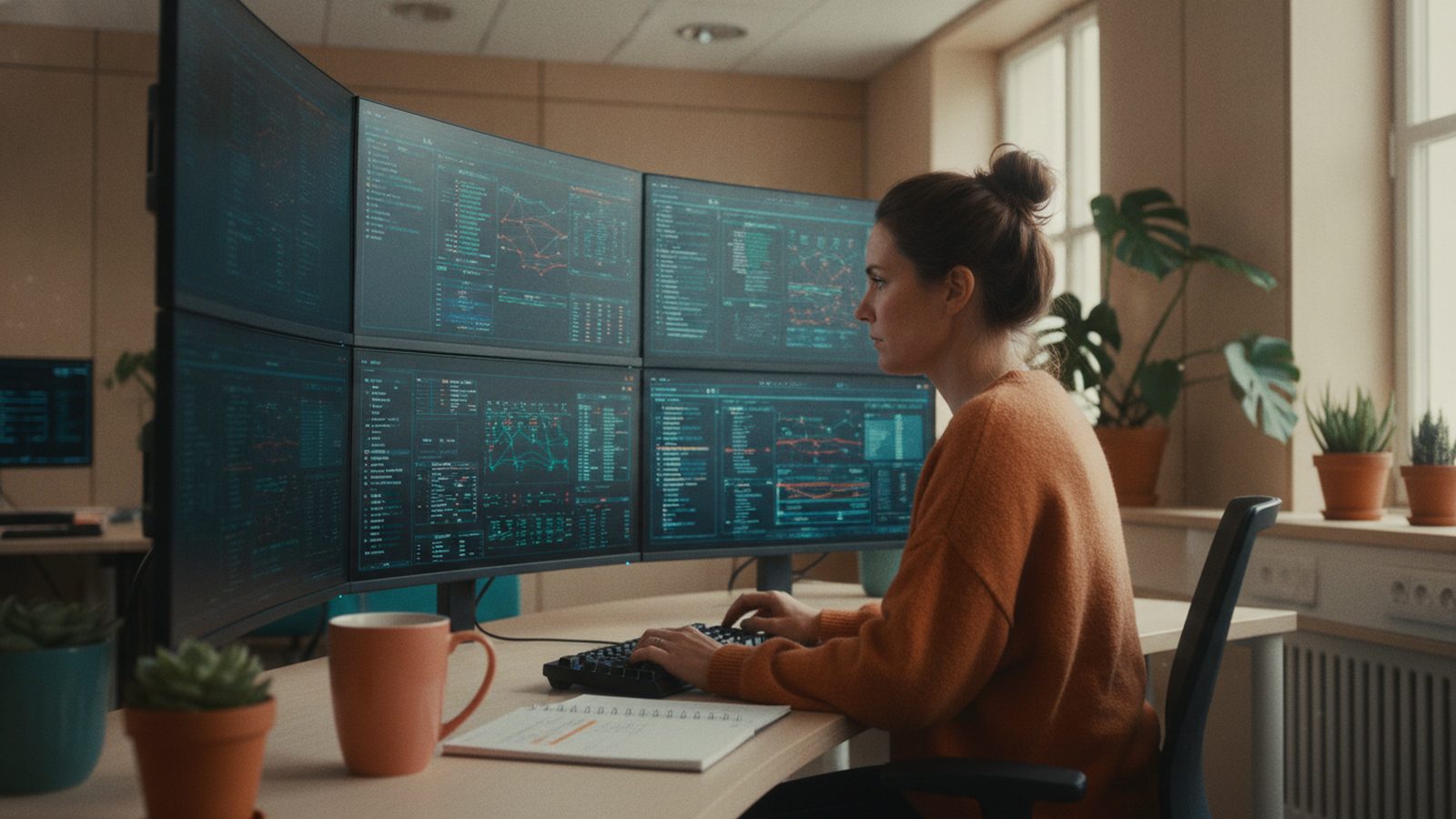 Analyst monitors alerts in security operations centre